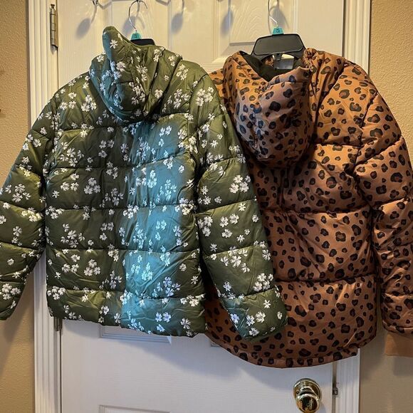 Girls Where Abouts Army Green Floral Coat and Animal Print Coat NWT Size 16 - Picture 14 of 16